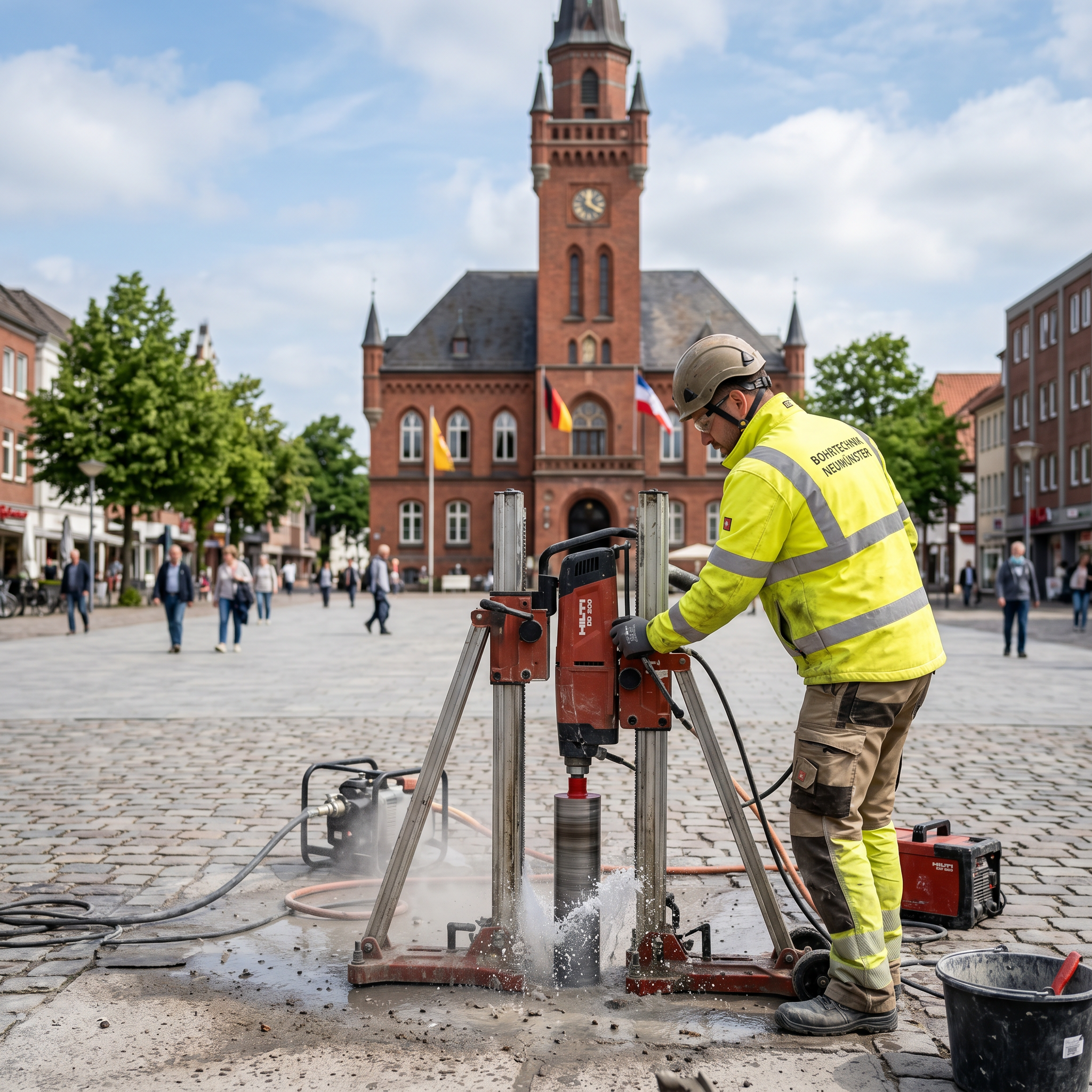 Kernbohrung Neumünster - Kernbohrung in der Innenstadt von Neumünster
