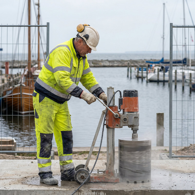 Kernbohrung Neustadt - Kernbohrung Neustadt in Holstein Hafen