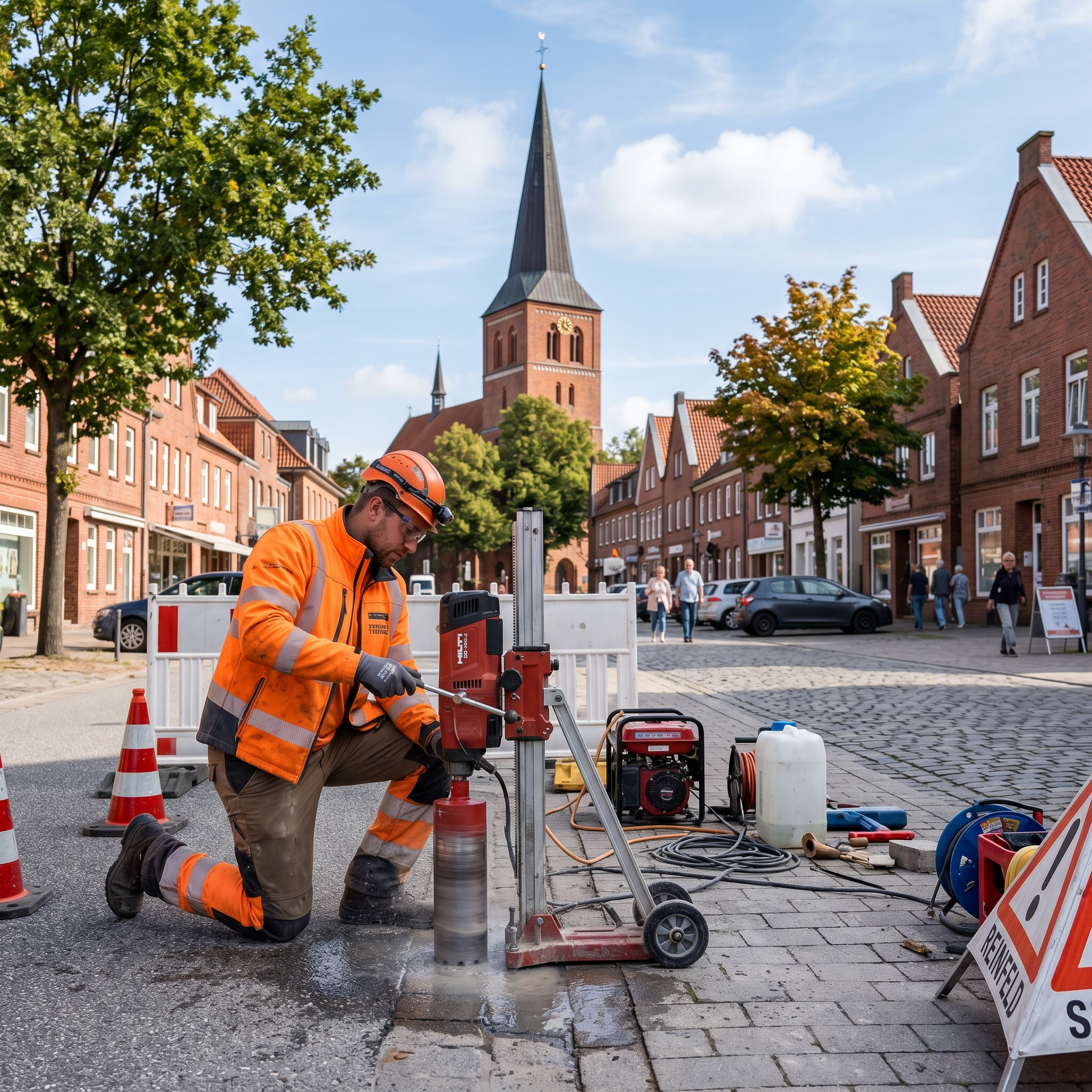 Kernbohrung Reinfeld - Kernbohrung direkt in der Innenstadt von Reinfeld