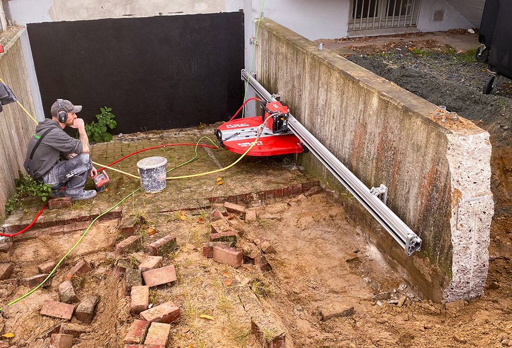 Wandsägen Rückbau von Balkonen und Betonbauteilen Fundamente
